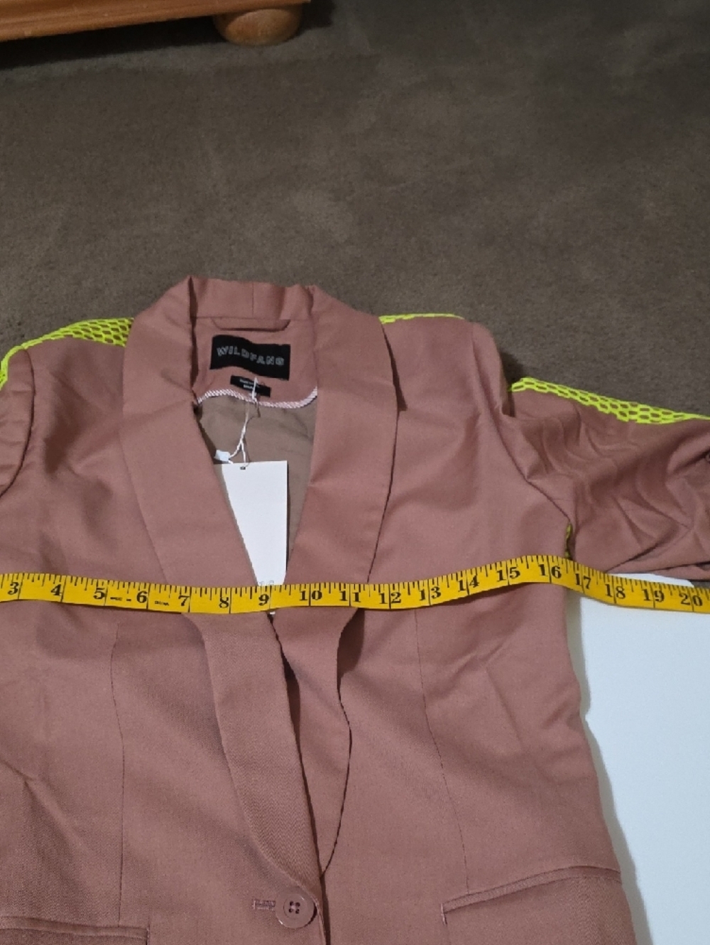 Wildfang Mauve Pink Blazer with Neon Trim - Picture 7 of 10